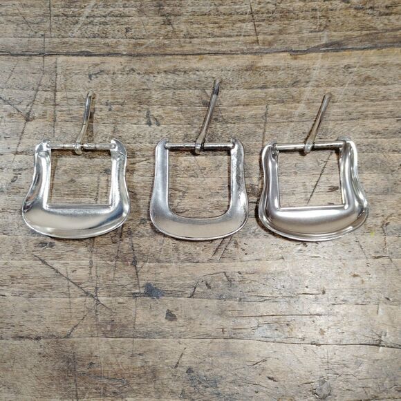 Three Silver Tone Belt Buckles Lot Western Engraved Southwestern Rodeo Metal VGC main image 8